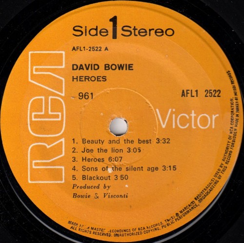 This is a thumbnail + LP 1977 Heroes RCA 961 (AFL1 2522) Turkey Label 1.jpg