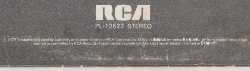 This is a thumbnail + LP 1977 Heroes RCA PL 12522 Belgium Back footer.jpg