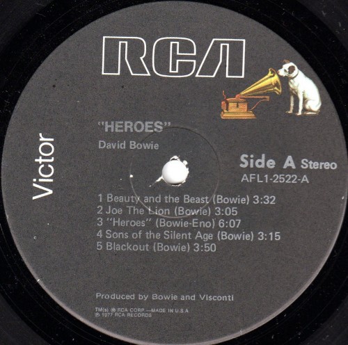 This is a thumbnail + LP 1977 Heroes RCA AFL1-2522 USA Label A.jpg