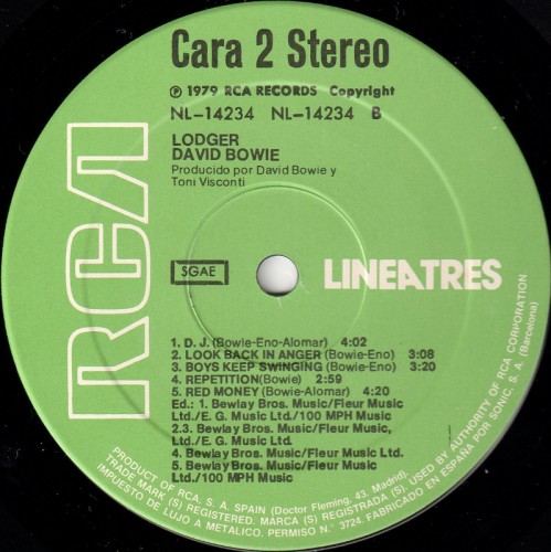 This is a thumbnail + LP 1982 Lodger RCA NL-14234 Spain Label B.jpg
